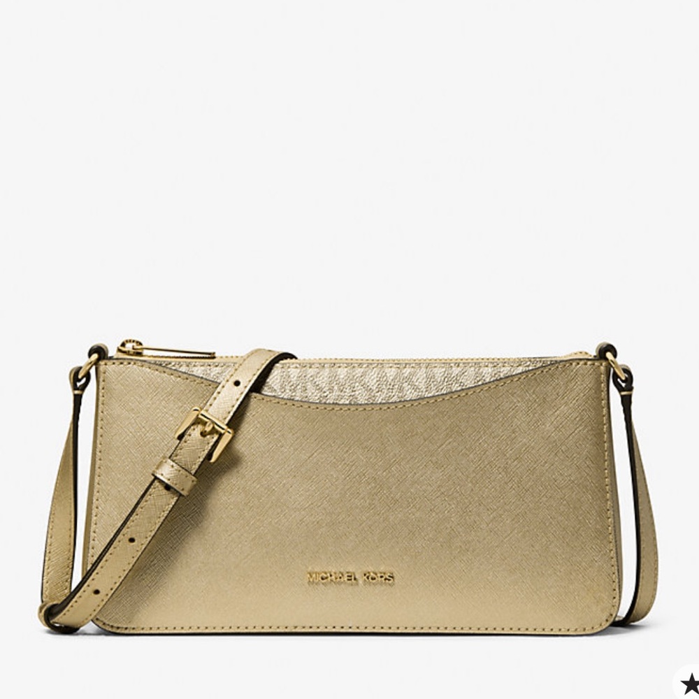 MICHAEL KORS Arden Medium Metallic Crossbody Bag
Pale Gold 
NWT - Picture 3 of 16